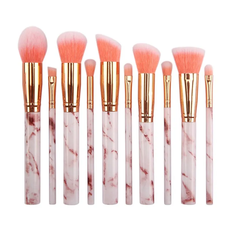 10 marble makeup brush sets, beauty tools, blush, eye shadow, face modification, 5 big 5 small explosions.