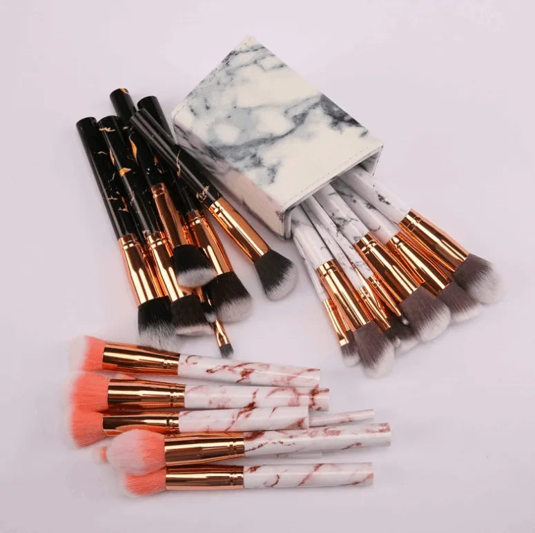 10 marble makeup brush sets, beauty tools, blush, eye shadow, face modification, 5 big 5 small explosions.