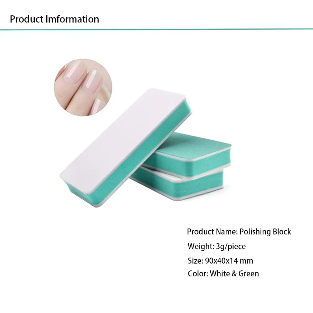 10 Pcs Nail Buffer Nail Art Double-Sided Polishing Block for Manicure Buffer Smooth Shine Tool.