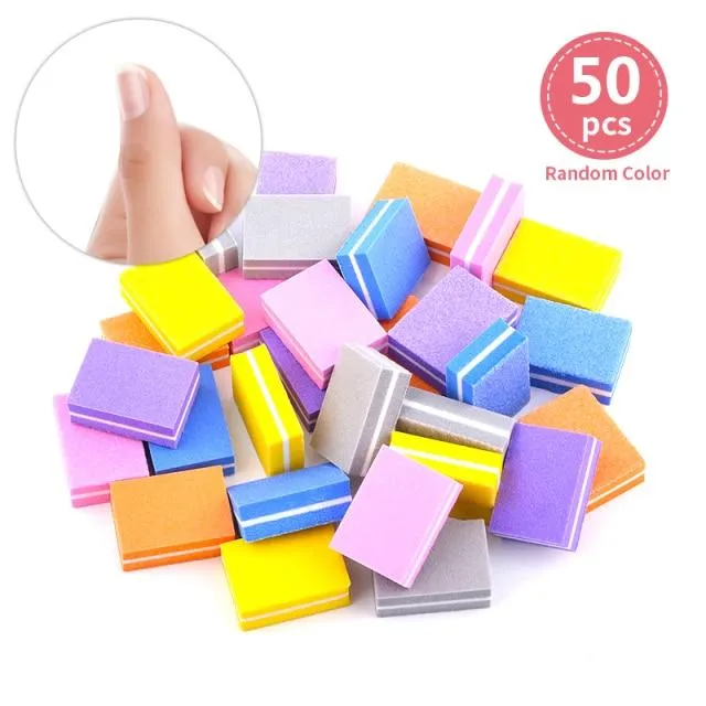 10/20/30/50Pcs Coloful Nail Sponge Nail File Buffer Block Buffing Sanding Professional Nail Tools Double sided Pedicure Manicure