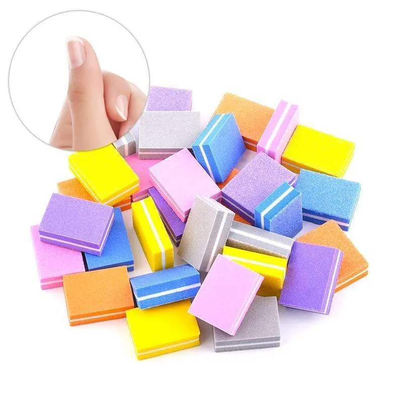 10/20/30/50Pcs Coloful Nail Sponge Nail File Buffer Block Buffing Sanding Professional Nail Tools Double sided Pedicure Manicure