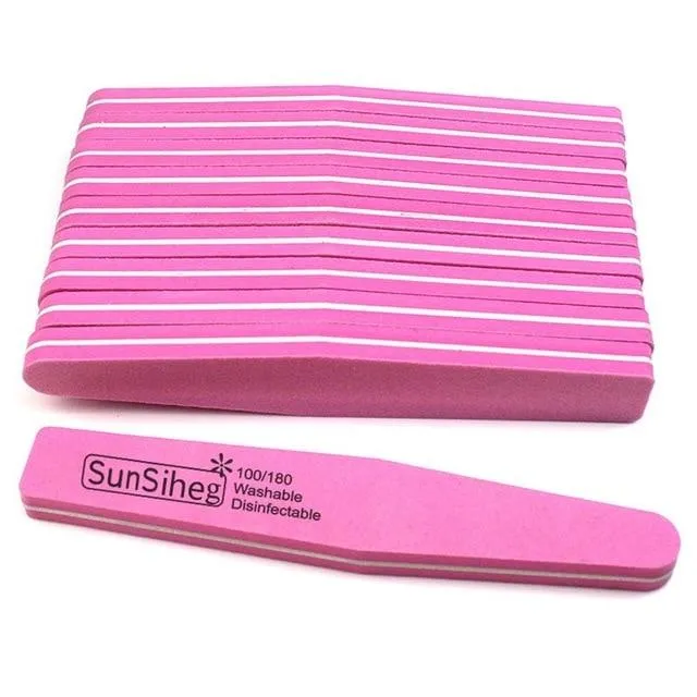 10pcs/lot Rhombus Double Side Nail files buffer 100/180 Polishing Grinding Manicure Pedicure Nail Buffers File Tools