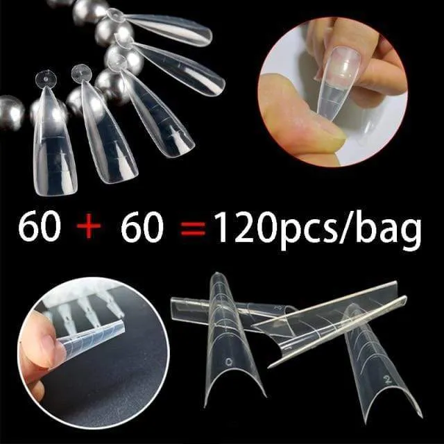 120/60PCS Nail Forms Art Tools For UV Gel Quick Building Extension Forms Top Molds Dual Forms Upper Forms For Nails Mold