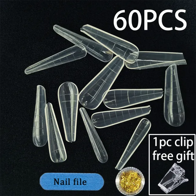 120/60PCS Nail Forms Art Tools For UV Gel Quick Building Extension Forms Top Molds Dual Forms Upper Forms For Nails Mold