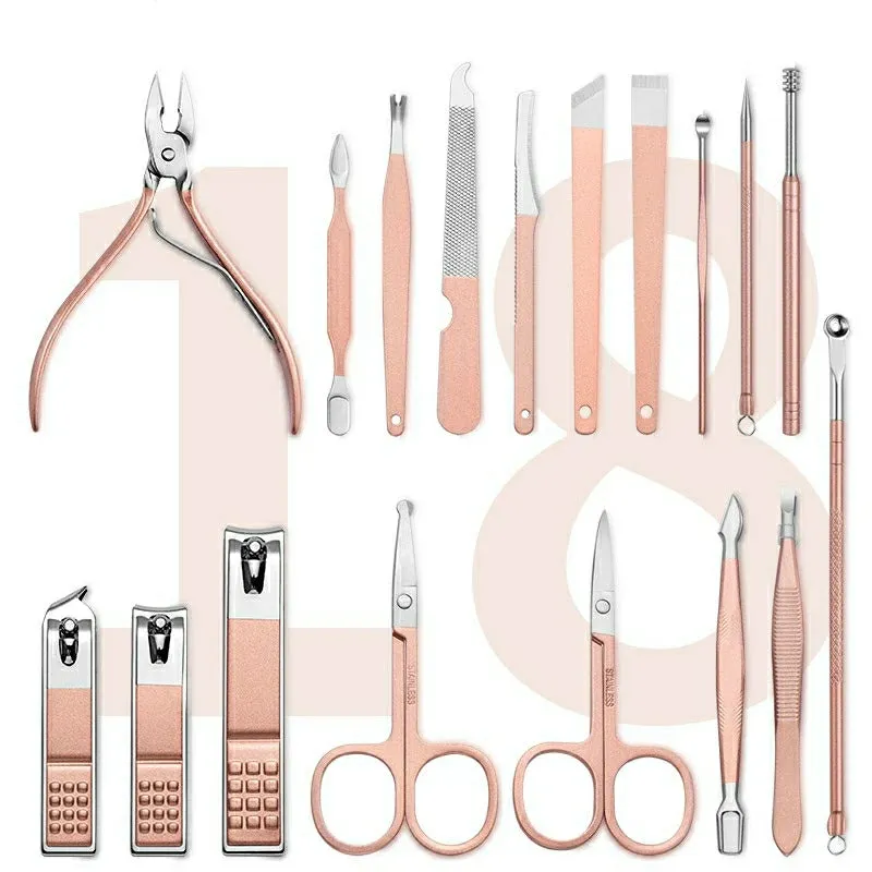 18 Pcs Professional Nail Art Manicure Tools Set