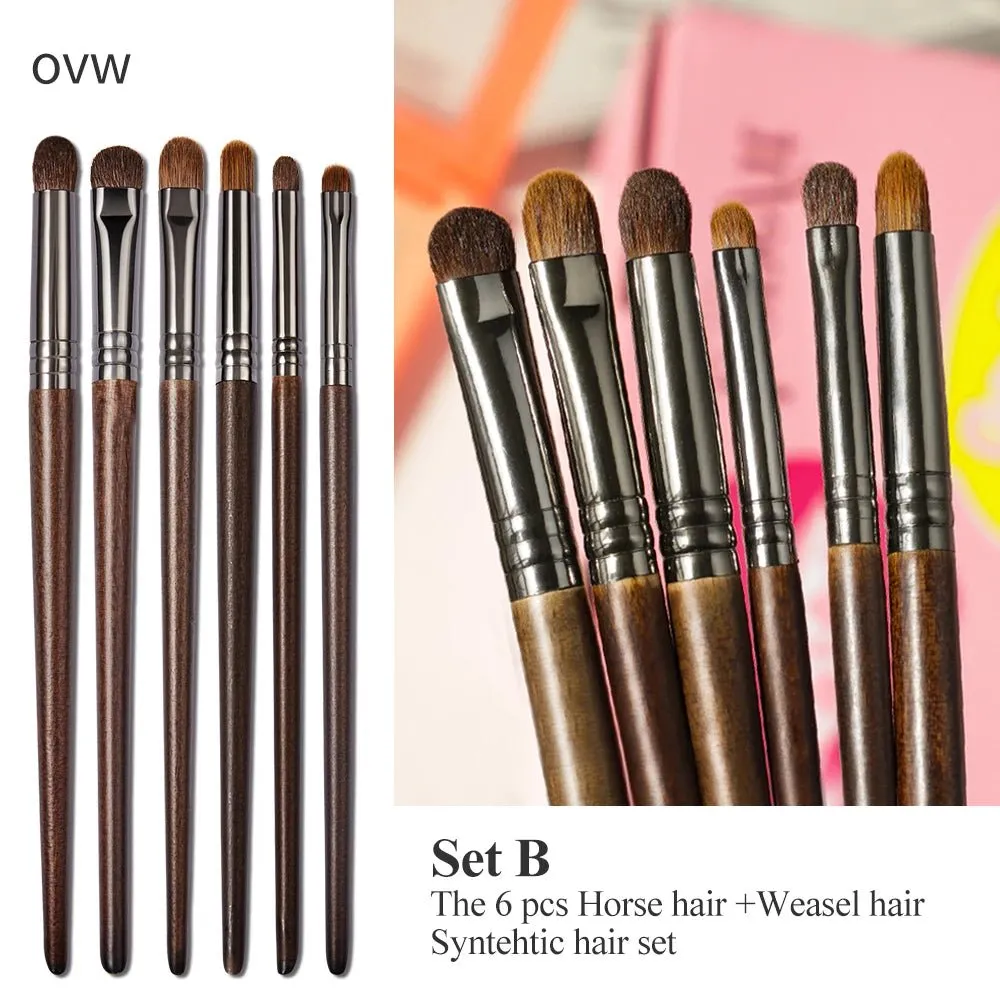 2/6-Piece Ultra Soft Makeup Eye Shadow Brush Set with Goat Hair