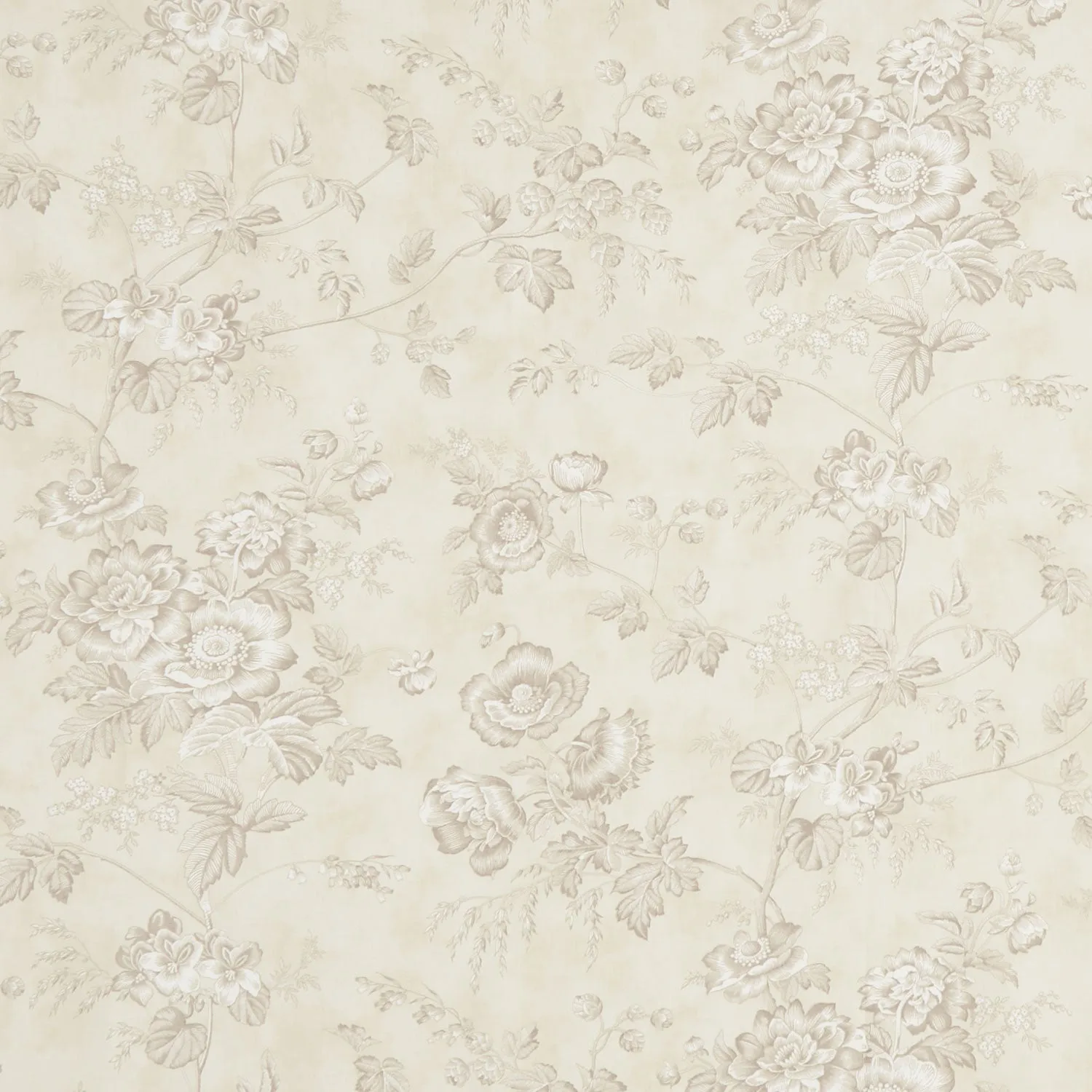 3 Sisters Favorites Vintage Linens - Sister's Floral Taupe Yardage