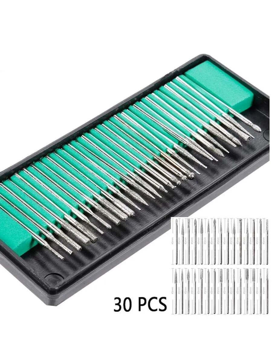 30 Pcs Diamond Nail Drill Bits