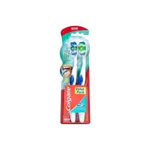 360 Toothbrush with Tongue and Cheek Cleaner Medium - Pack of 2