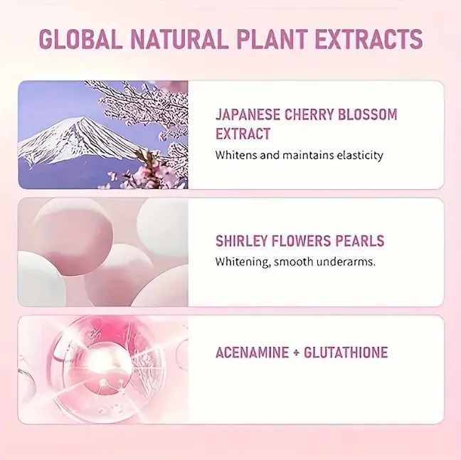 3pcs Sakura Underarm Cream Enhancer Pearl Capsule Sakura Cream Radiant Cream Improve And Even Skin Tone