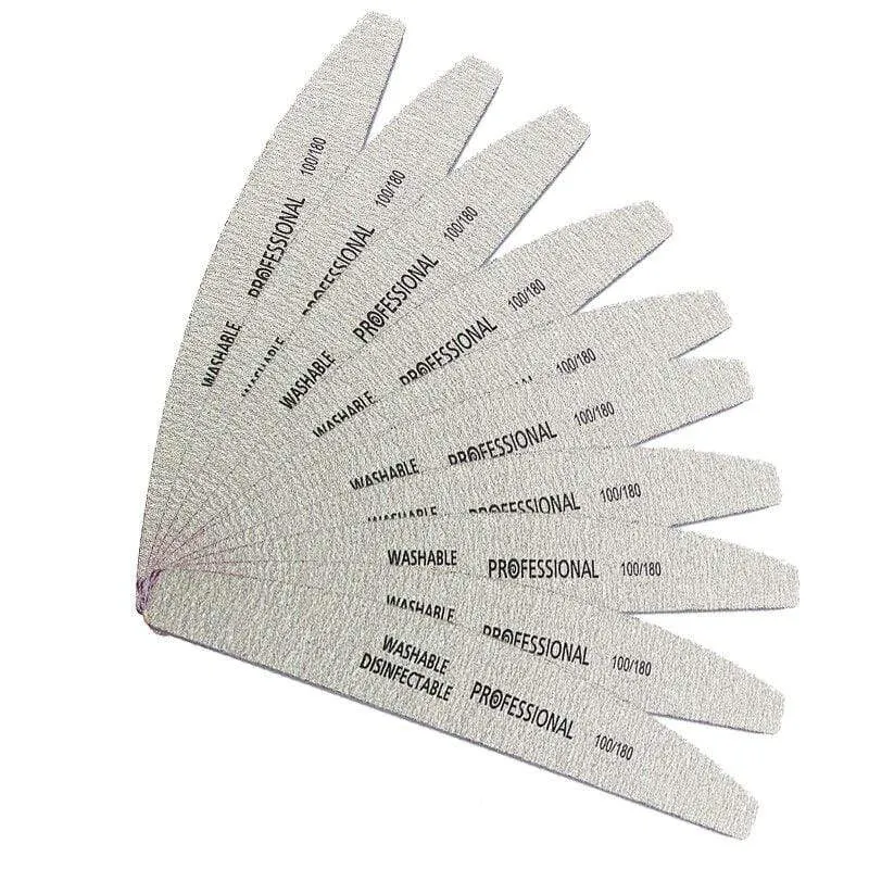 50pcs Professional Nail Files 100/180 Sandpaper Buffing File Polish Unha Limas Manicure Ongle Pilnik do paznokci Tool Shine