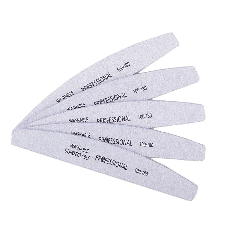 50PCS Wholesale Grey Nail Art File 100/180 Buffer Nail Art Sanding Files Salon Manicure UV Gel Tip Pedicure Tool Lime a ongle