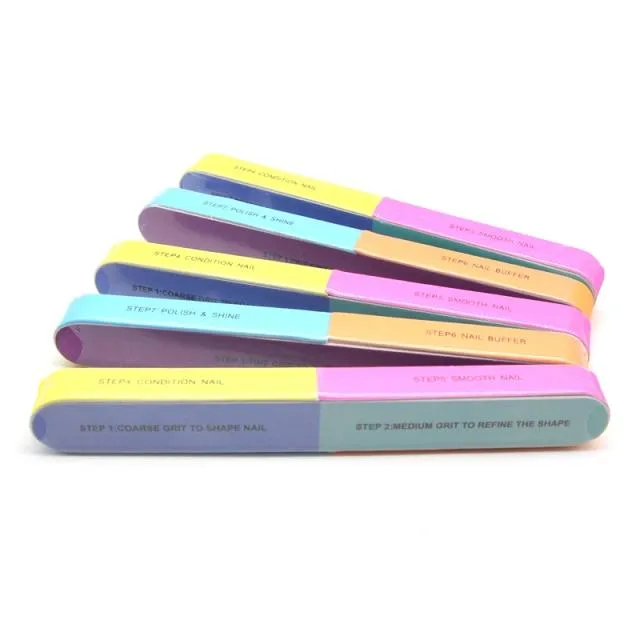 5Pcs/Lot Nail Sanding Files Sponge Nail Files Buffers Portable Pedicure Manicure All UV Gel Nail Buffer Block Polishing DIY Tool