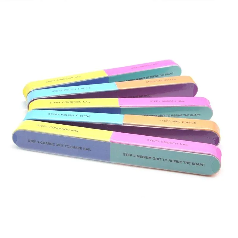 5Pcs/Lot Nail Sanding Files Sponge Nail Files Buffers Portable Pedicure Manicure All UV Gel Nail Buffer Block Polishing DIY Tool