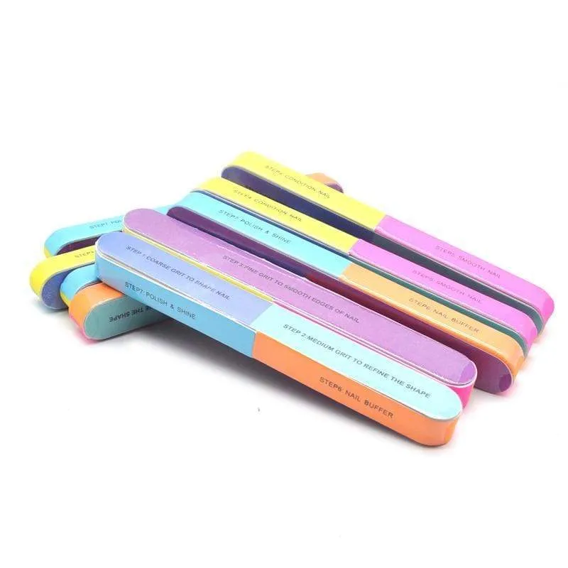 5Pcs/Lot Nail Sanding Files Sponge Nail Files Buffers Portable Pedicure Manicure All UV Gel Nail Buffer Block Polishing DIY Tool