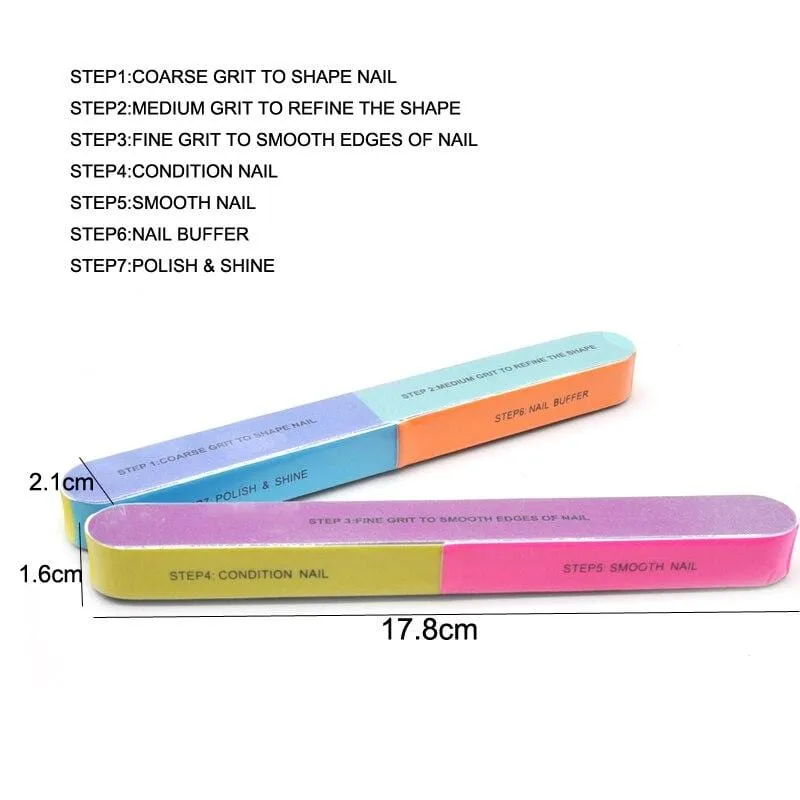 5Pcs/Lot Nail Sanding Files Sponge Nail Files Buffers Portable Pedicure Manicure All UV Gel Nail Buffer Block Polishing DIY Tool