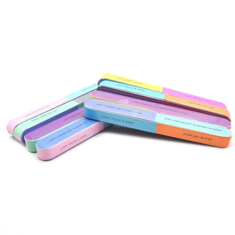 5Pcs/Lot Nail Sanding Files Sponge Nail Files Buffers Portable Pedicure Manicure All UV Gel Nail Buffer Block Polishing DIY Tool