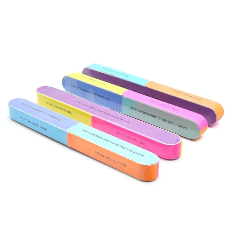 5Pcs/Lot Nail Sanding Files Sponge Nail Files Buffers Portable Pedicure Manicure All UV Gel Nail Buffer Block Polishing DIY Tool