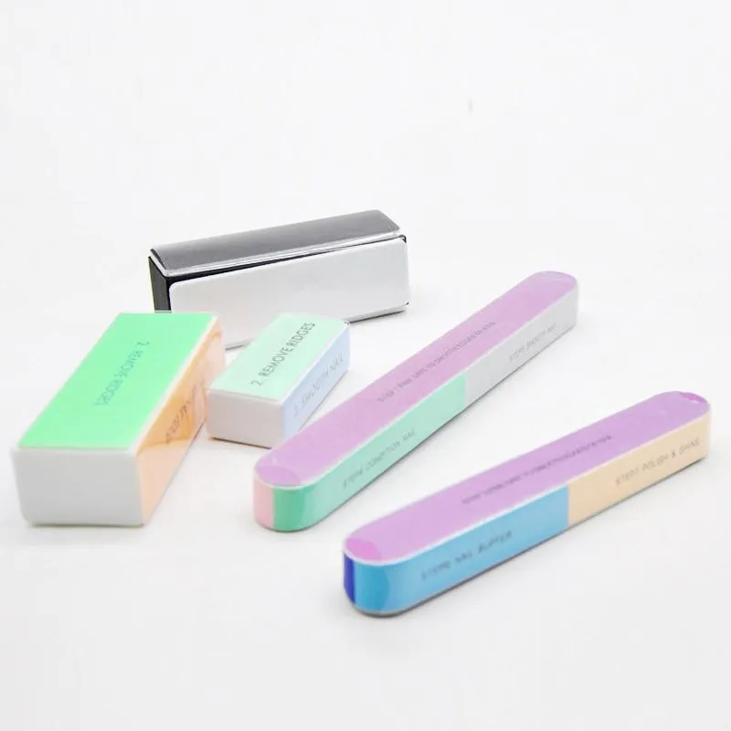 5Pcs/Lot Nail Sanding Files Sponge Nail Files Buffers Portable Pedicure Manicure All UV Gel Nail Buffer Block Polishing DIY Tool