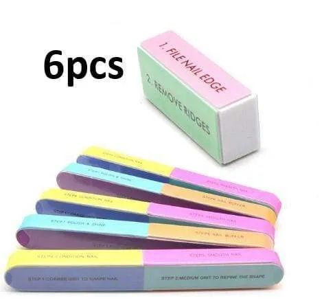 5Pcs/Lot Nail Sanding Files Sponge Nail Files Buffers Portable Pedicure Manicure All UV Gel Nail Buffer Block Polishing DIY Tool