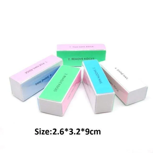 5Pcs/Lot Nail Sanding Files Sponge Nail Files Buffers Portable Pedicure Manicure All UV Gel Nail Buffer Block Polishing DIY Tool