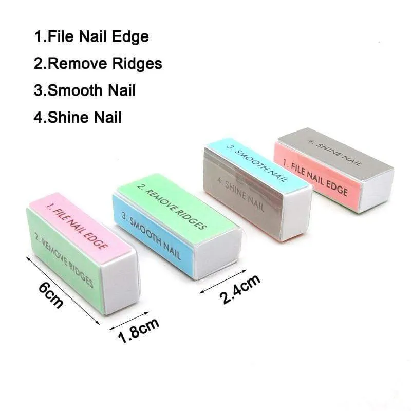 5Pcs/Lot Nail Sanding Files Sponge Nail Files Buffers Portable Pedicure Manicure All UV Gel Nail Buffer Block Polishing DIY Tool