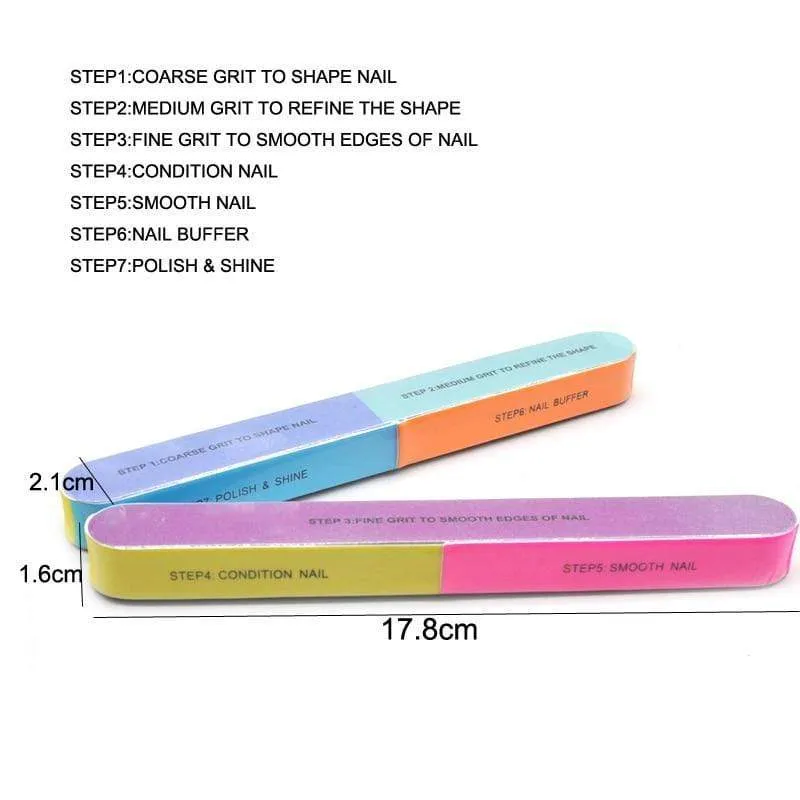 5Pcs/Lot Nail Sanding Files Sponge Nail Files Buffers Portable Pedicure Manicure All UV Gel Nail Buffer Block Polishing DIY Tool