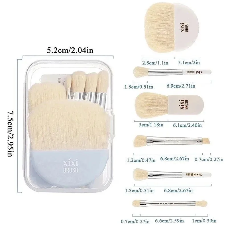 6pcs Mini Travel Makeup Brushes Set Soft Concealer Foundation Eyeshadow Brushes