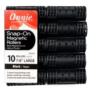 Annie Snap-On Magnetic Rollers Black 7/8" 10ct