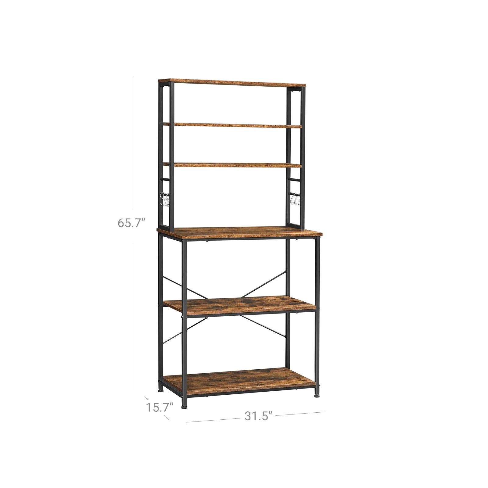 Baker's Rack Rustic Brown and Black