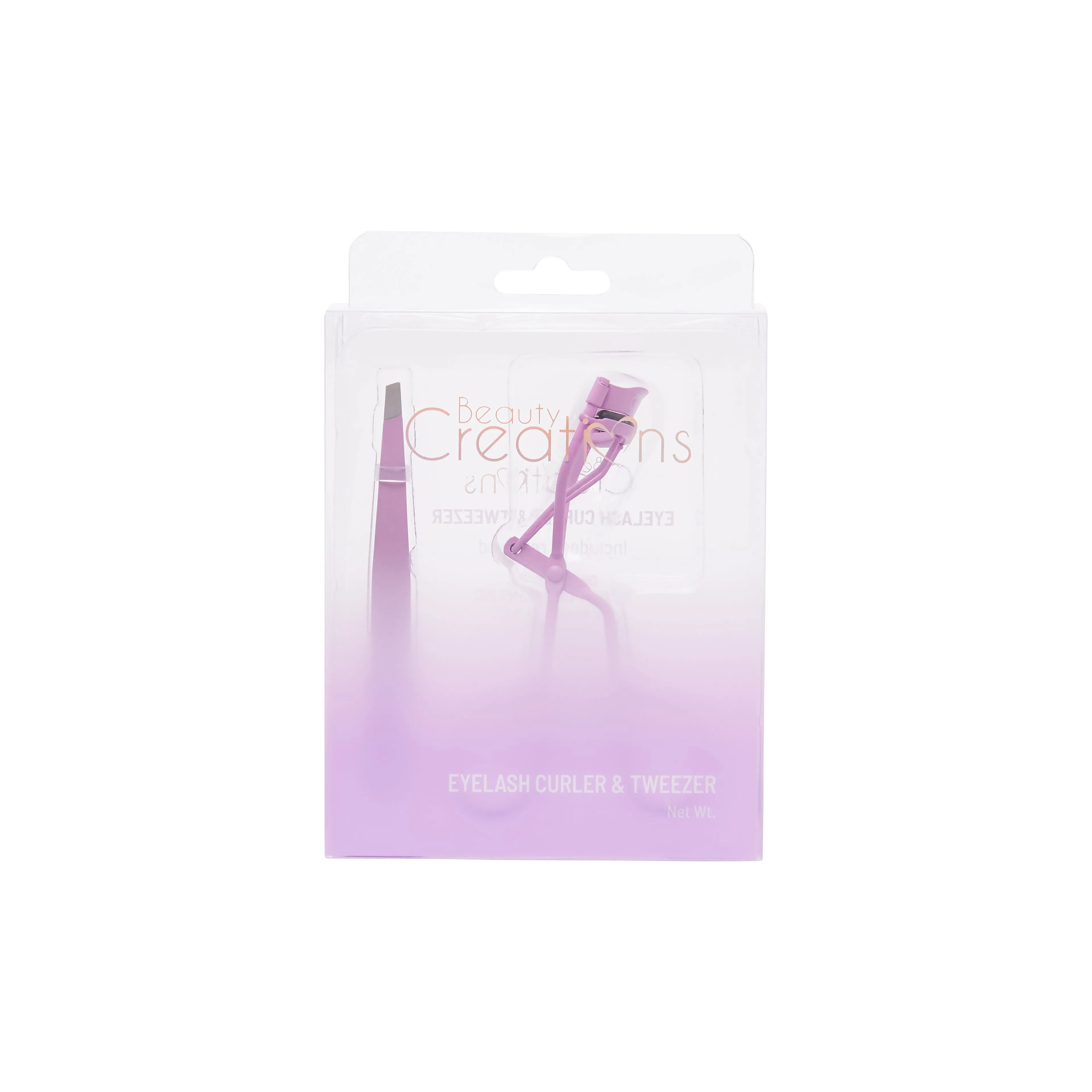 BEAUTYCREATIONS Purple Eyelash Curler and Tweezer Set