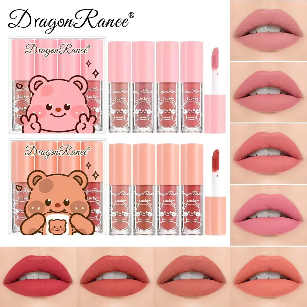 Dragon Ranee Long Lasting Lip Stain Set of 4 Lip gloss Waterproof Lip Color Kit