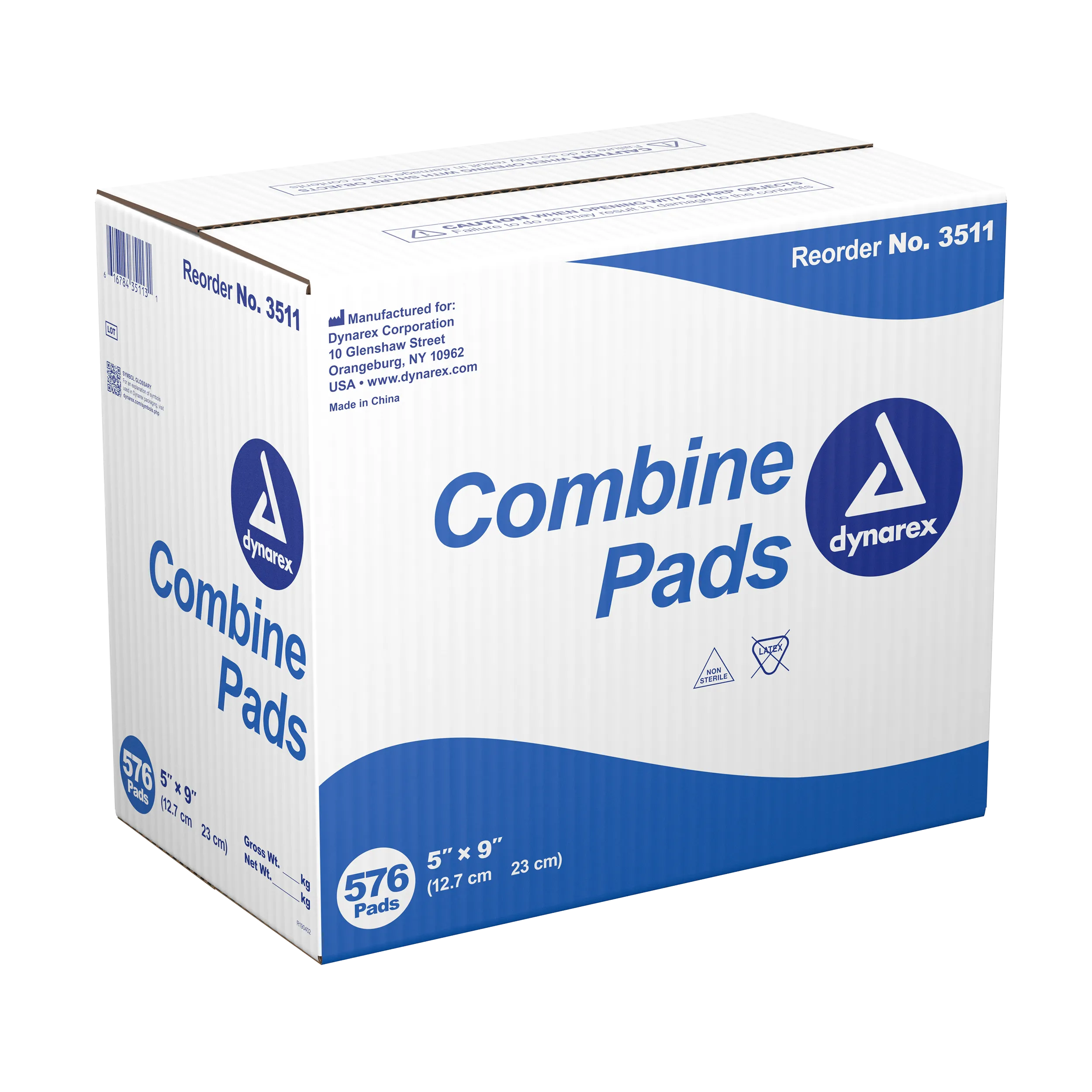 Dynarex - Combine Pads - Non-Sterile, 5" x 9", Case of 576