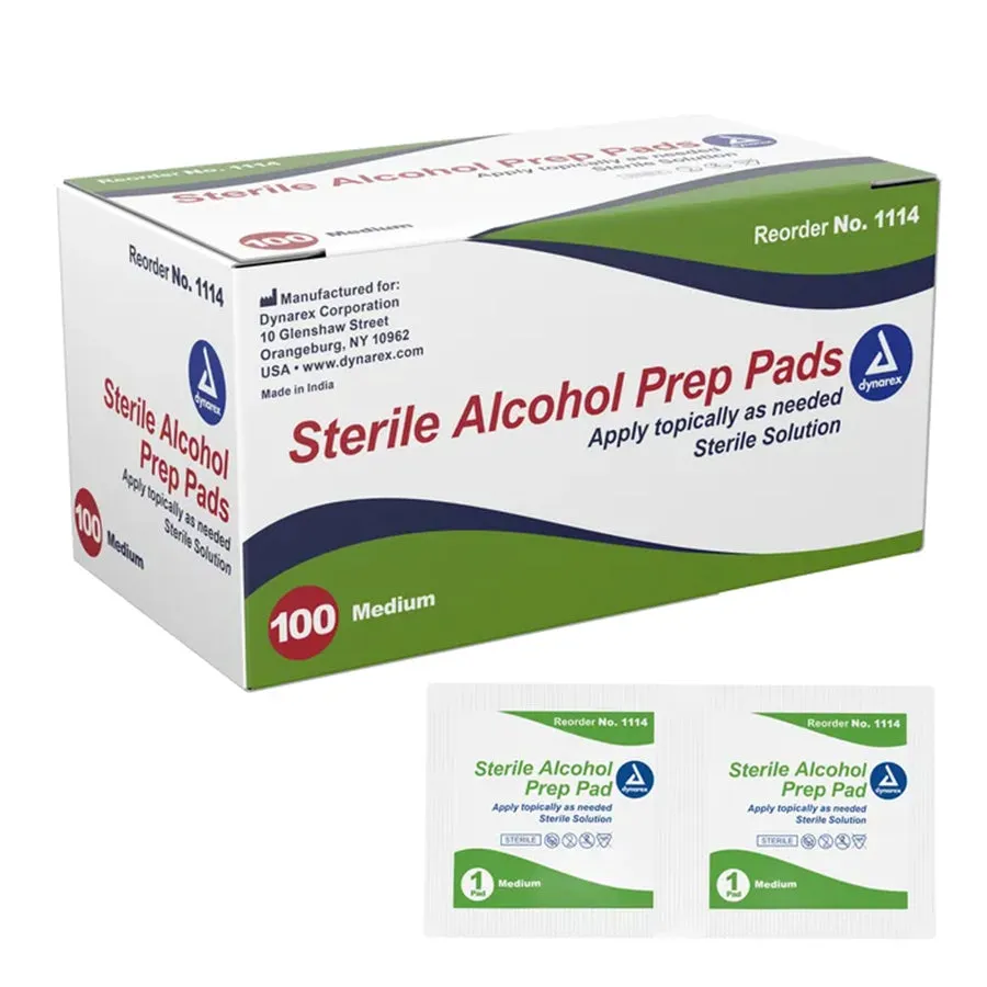 Dynarex Sterile Alcohol Prep Pads - Medium