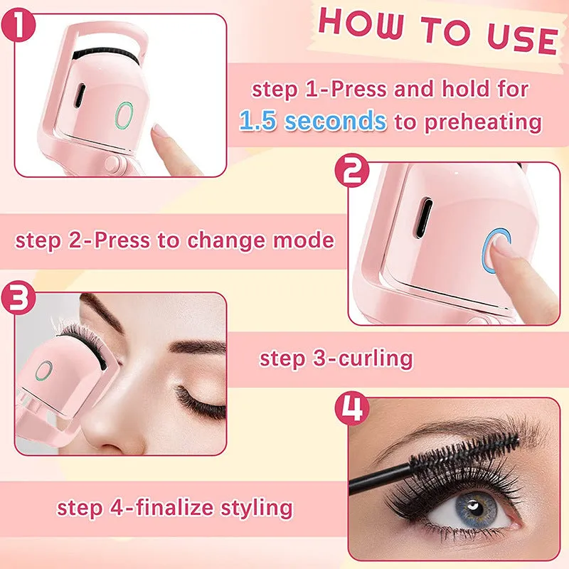 Electric Eyelash Curler with SelfCharging  Perfectly Curled Lashes