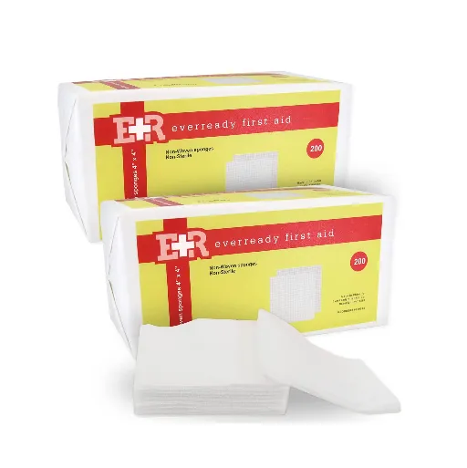 Ever Ready First Aid Non-Woven Sponges, 4" x 4", 4 Ply