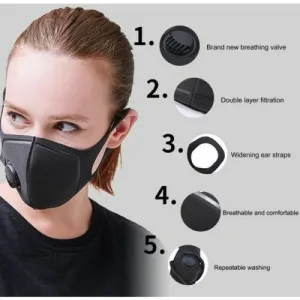 Face Mask Air Activated Carbon Filter Double Reusable Washable