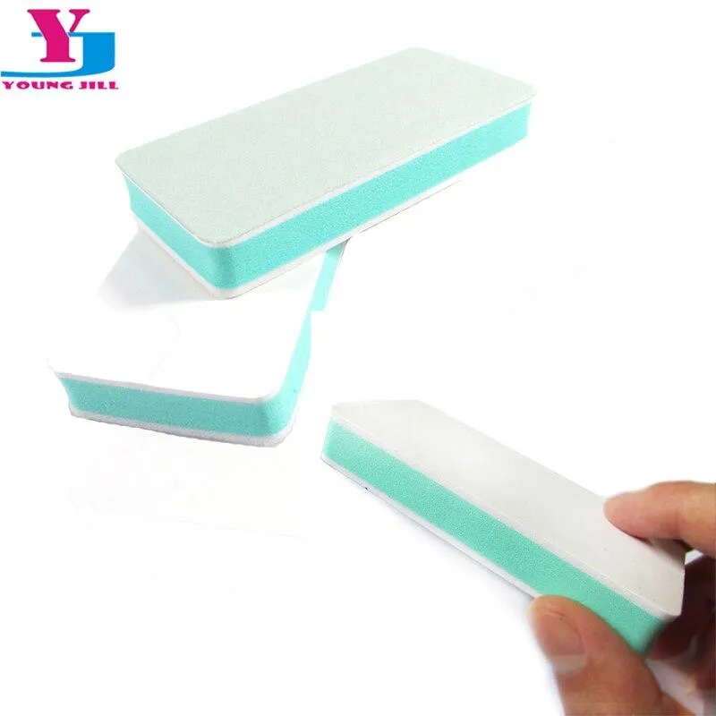 Fashion 10pcs/lot Nail Buffer Block Polish Sanding Nail File Manicure Nail Art Tips Tool Green Sand Surface Sponge lixa de unha