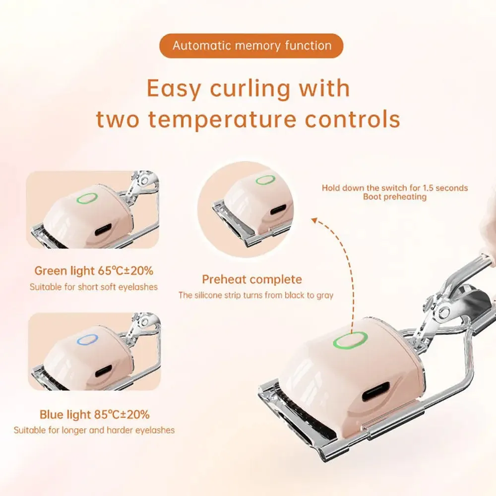 Heated Eyelash Curler Electric Eyelash Curler Rechargeable Portable Eyelash Curler Eyelash Curler for Long-Lasting and Natural