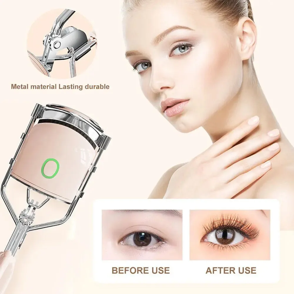 Heated Eyelash Curler Electric Eyelash Curler Rechargeable Portable Eyelash Curler Eyelash Curler for Long-Lasting and Natural