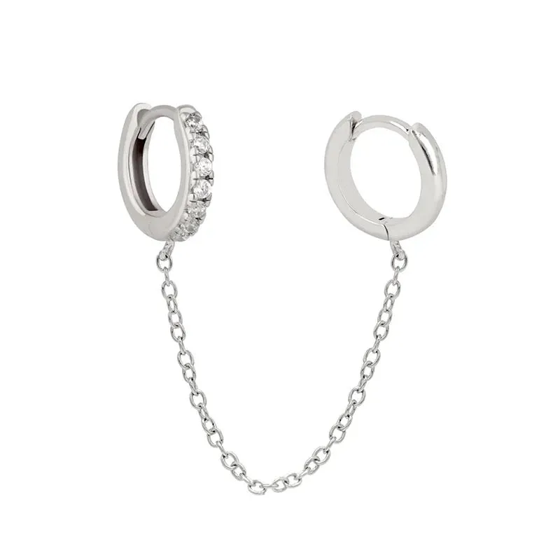 Lipa Chain Link Huggie Earring - 925 Sterling Silver