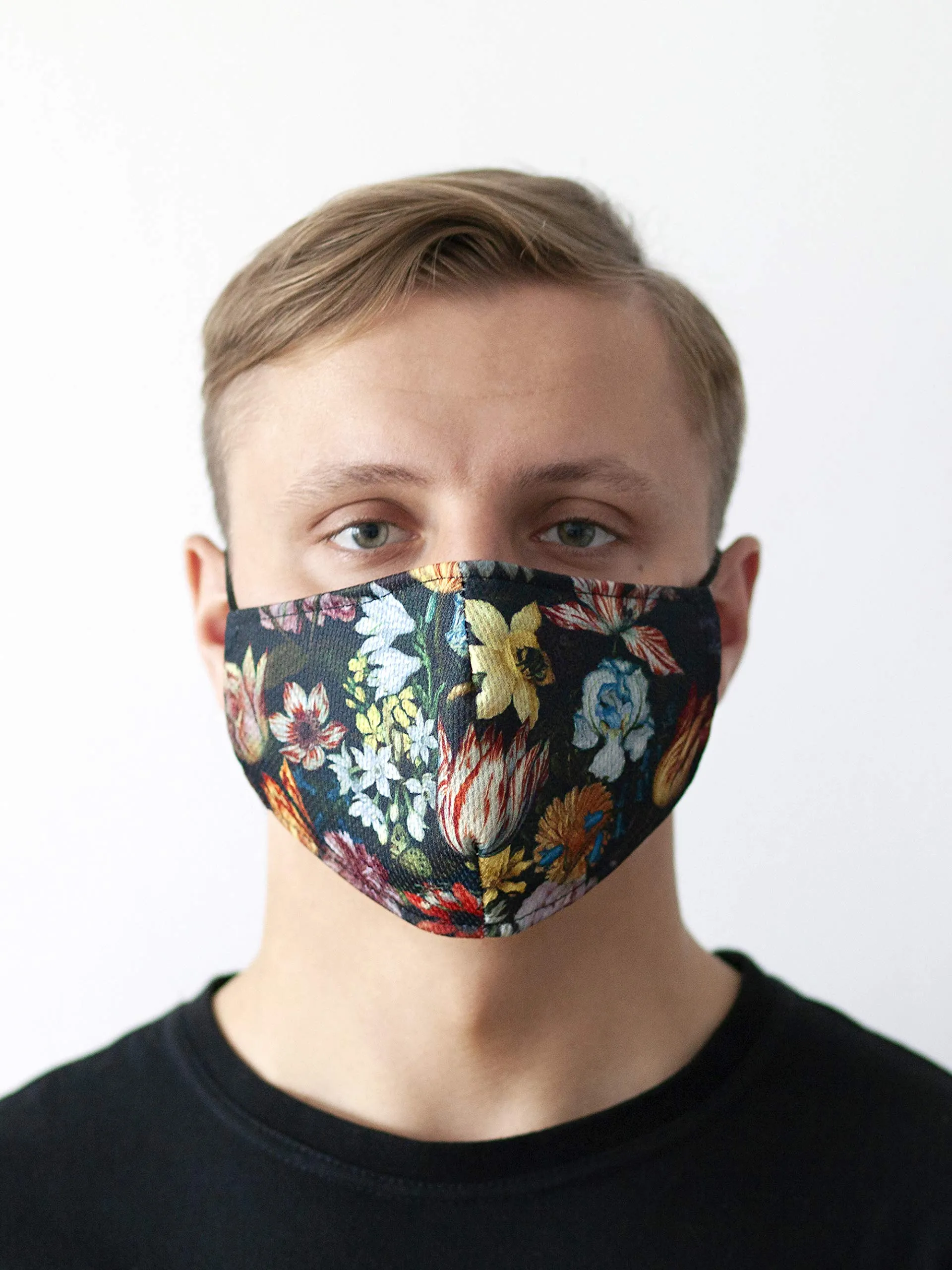 Patterned Face Mask Printed Cover Reusable World Art Series (Flowers)