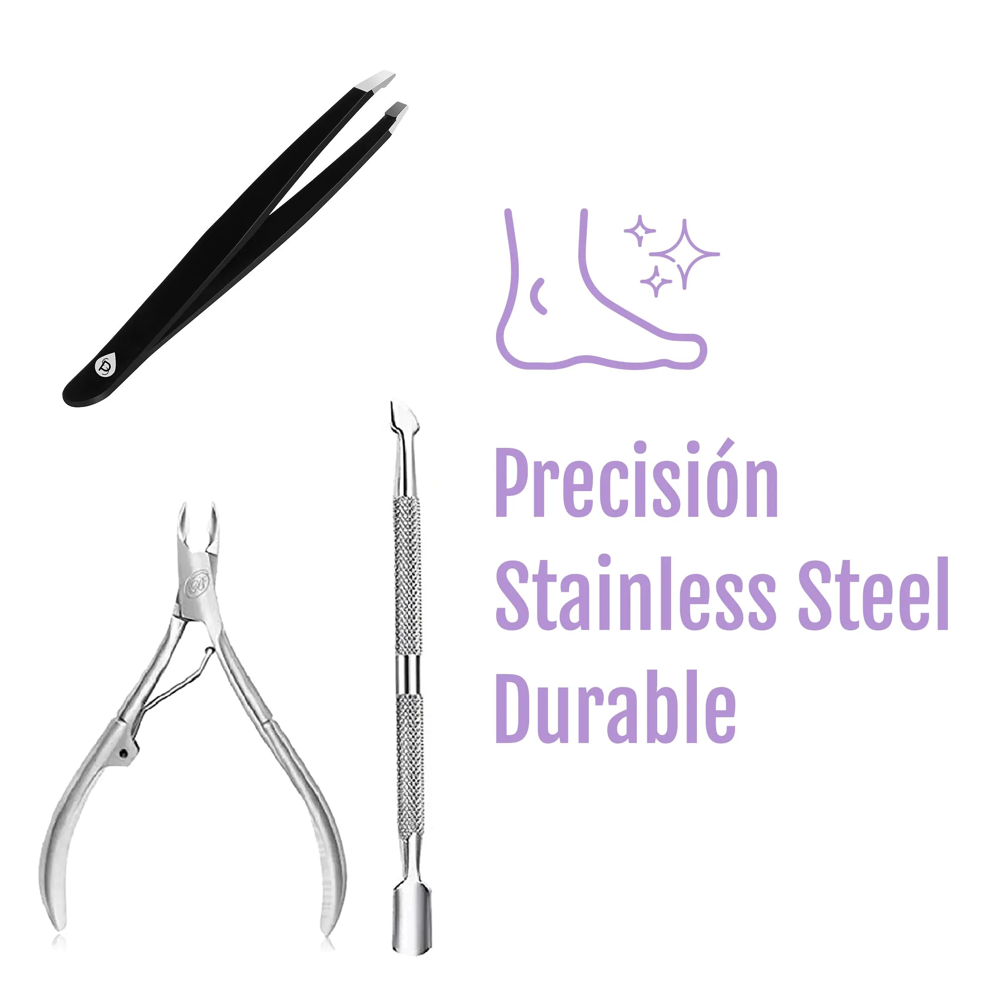 Precision Perfection Bundle: Slant Tip Tweezer   Salon-Grade Nail Care Kit