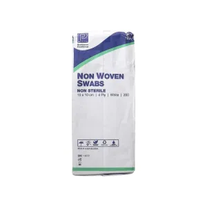 Premier 1920 Non-Sterile Non-Woven Swabs 4 Ply 10 cm x 10 cm White Paper Packs (Pack of 200)