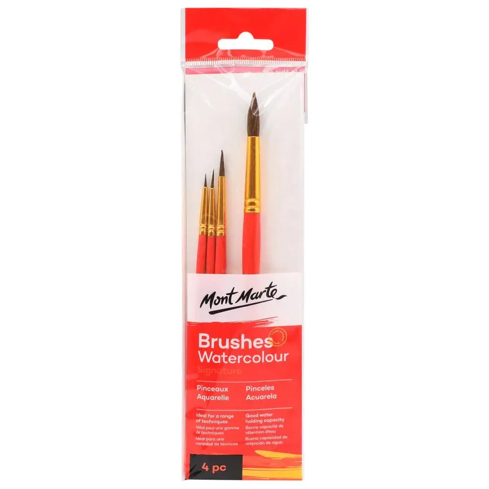 Watercolour Brushes Signature 4pc - Mont Marte