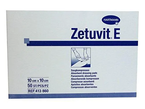 Zetuvit E Non-Sterile Absorbent Dressing Pads, 10cm x 10cm x 50